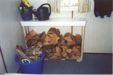 Wood storage shelf