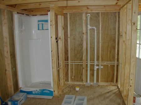 The plumbing has been roughed in with the vents as required.