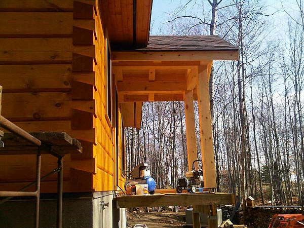 log cabin porch
