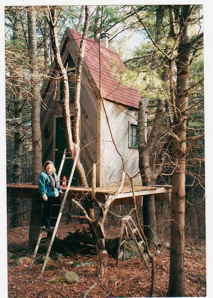 Heather and her tree cabin