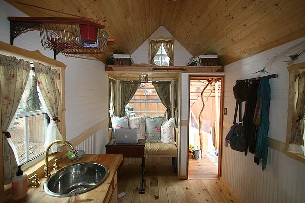 tiny house kitchen and living area