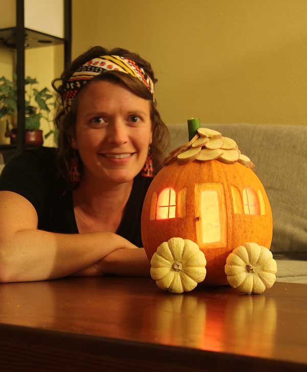 brittany and tiny pumpkin house