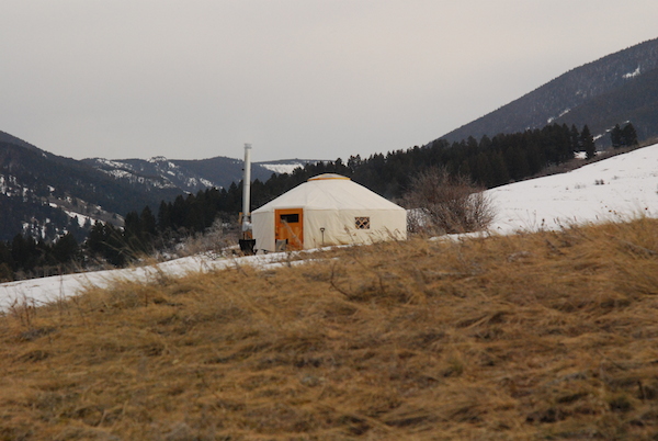 yurt in winter