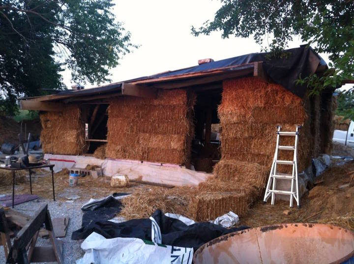 Strawbales Going Up