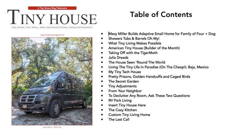 Tiny House Magazine Table of Contents