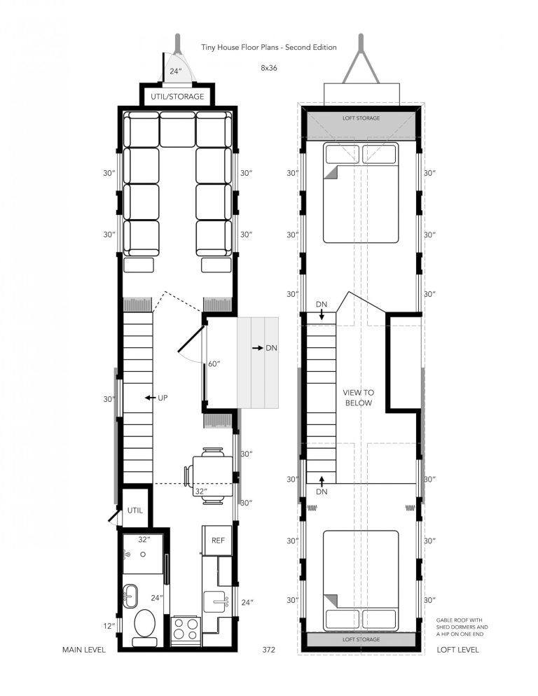 Tiny House Floor plans 36 foot