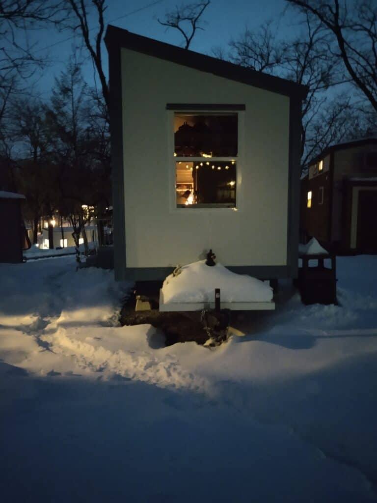 Winter in a tiny house